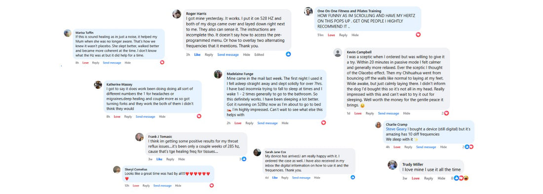 128 Hz customer feedback screenshots