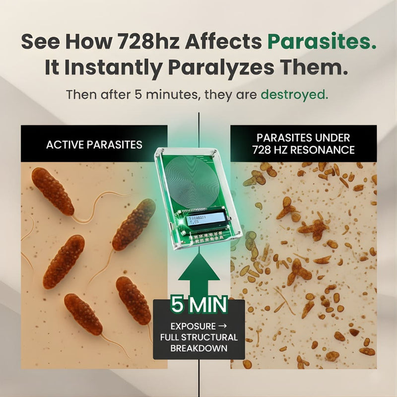 See how 728hz affects parasites - before and after 728 Hz resonance exposure