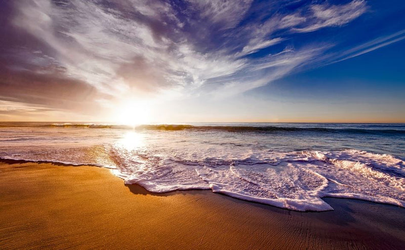 Ocean waves at sunset