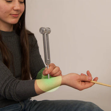 Example of body-point placement used with a separate tuning fork